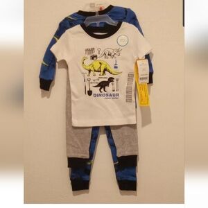 Boys 12m Carters Snug Fit Pajama Set Of 4 Pieces 100% Cotton Glow In The Dark